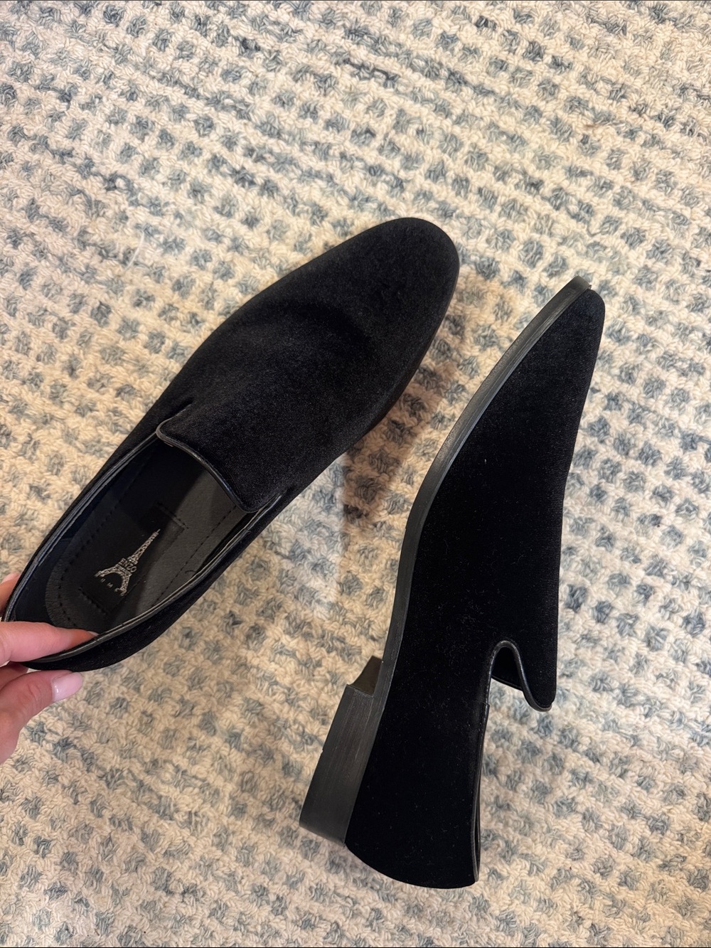 Enzo Angiolini Black Velvet Slip-On Loafers